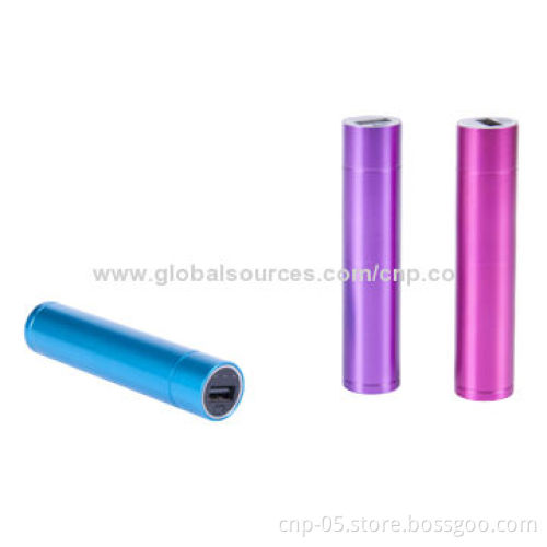 2,800mAh Power Tube with One USB Port, for Input and Output, Sized 100 x 22mm, 72g Weight